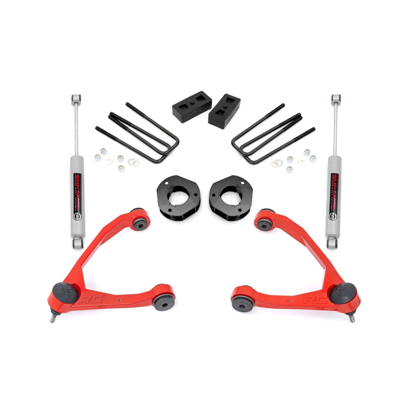 ROUGH COUNTRY 3.5" Lift Kit | Forged UCA | Cast Steel | Chevy/GMC 1500 (07-16) | 19831RED