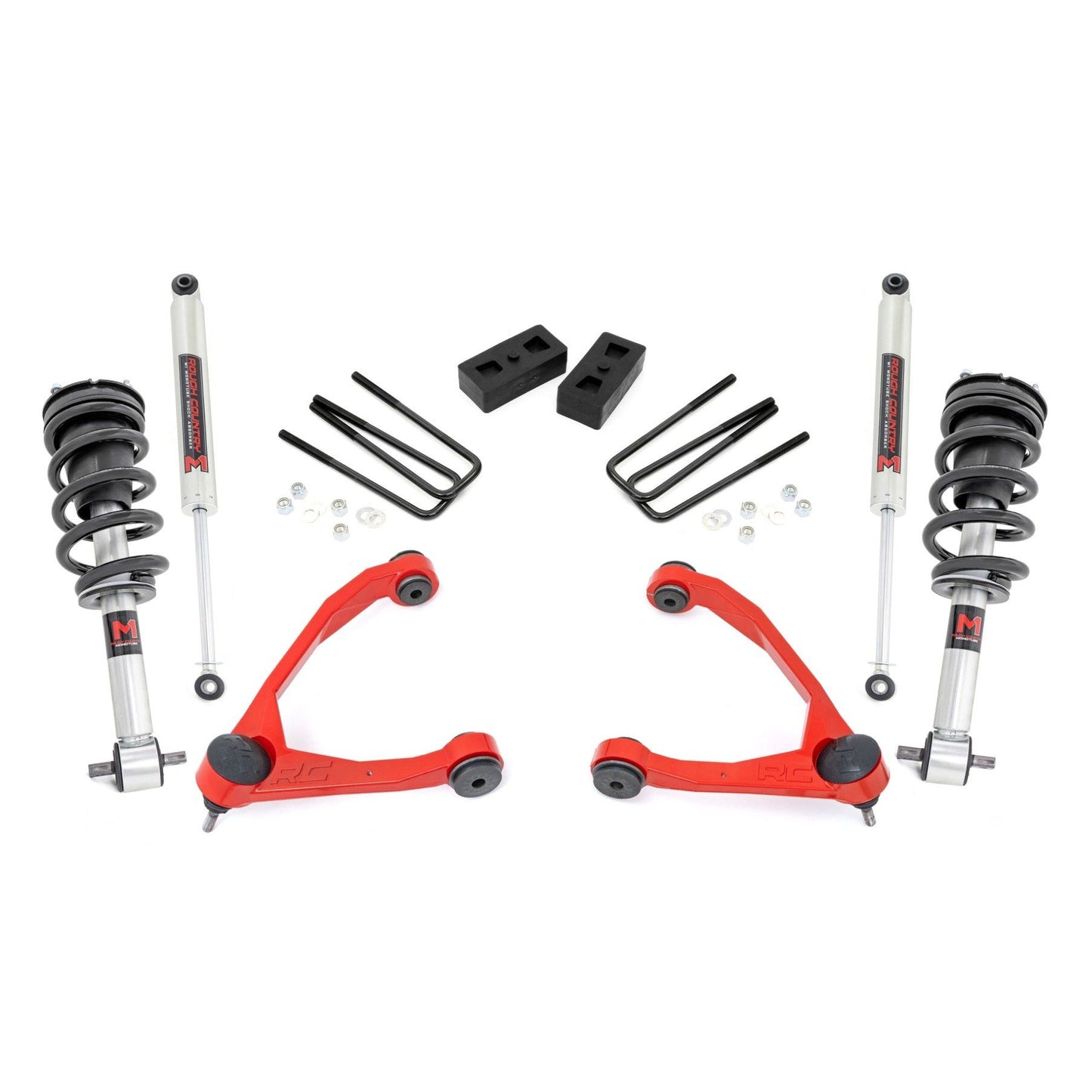 ROUGH COUNTRY 3.5 Inch Lift Kit | Cast Steel | M1 Strut | | Chevy/GMC 1500 (14-16) | 19840RED