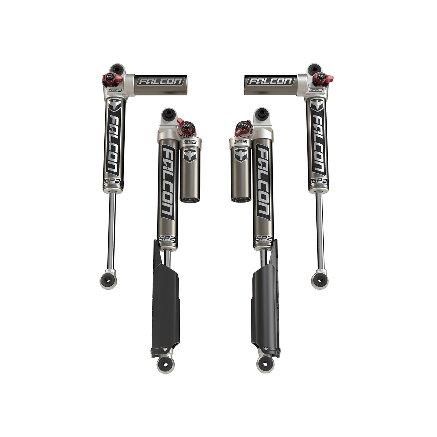 FALCON SHOCKS | 18-Up Jeep Wrangler JL 2 Door SP2 3.3 Fast Adjust Piggyback Shock Kit 0-1.5 Inch Lift Falcon Shocks | 10-02-33-400-000