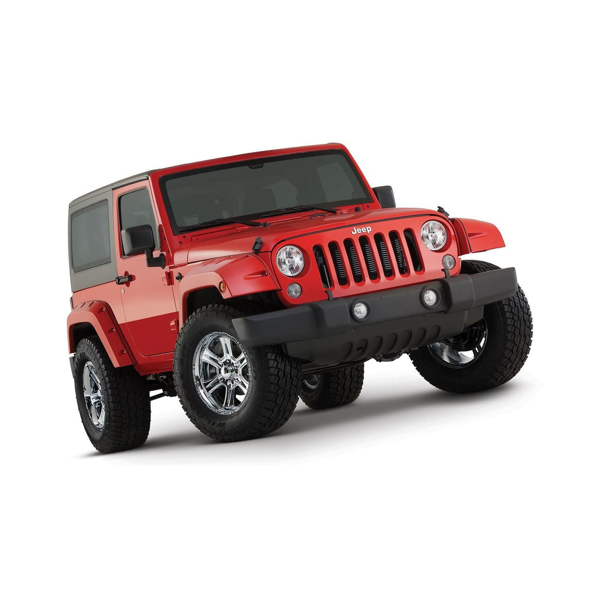 BUSHWACKER | Pocket/Rivet Front Fender Flares | 2007-18 Jeep Wrangler JK 4-Door 2007-18 Jeep Wrangler JK 2-Door | 10077-02