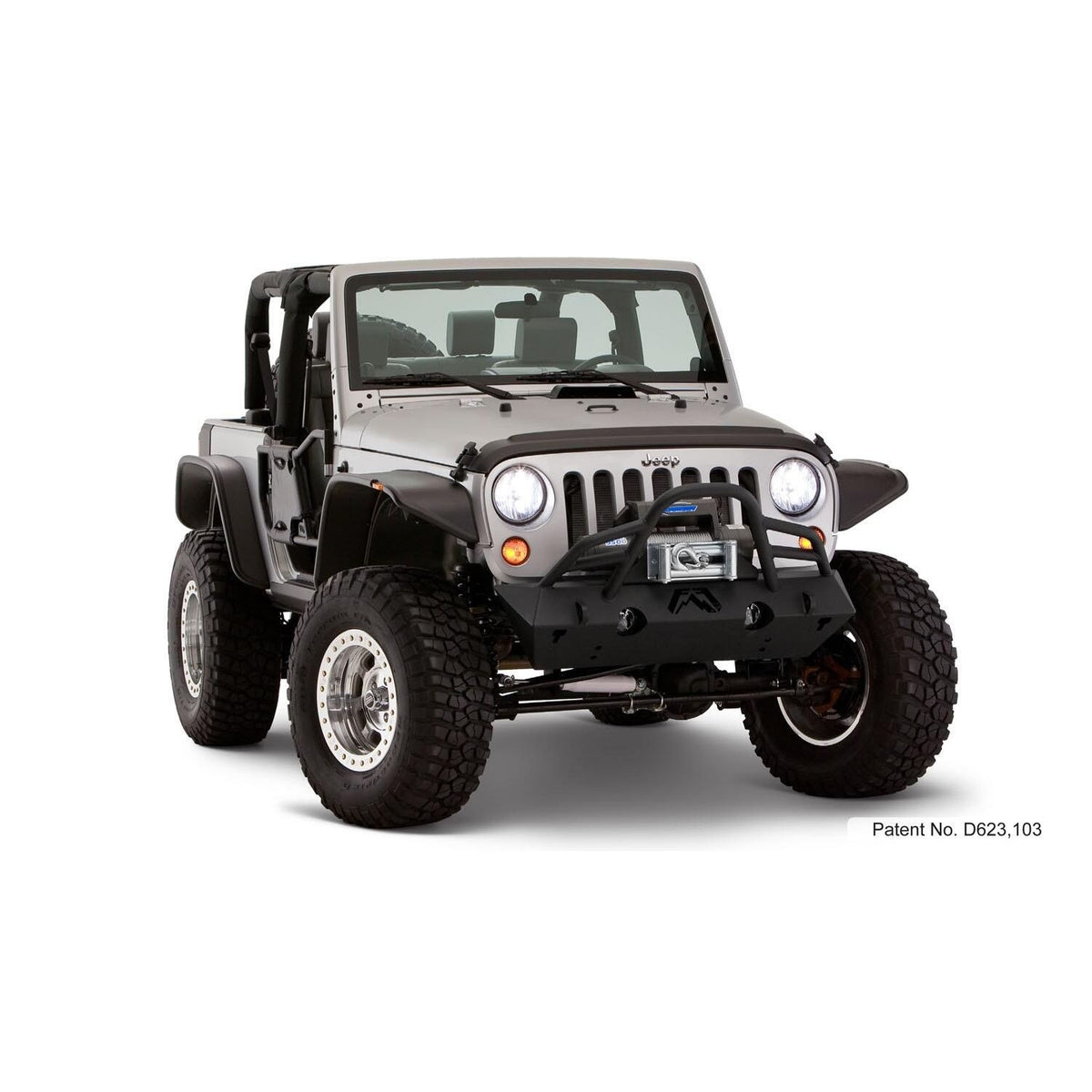 BUSHWACKER | Flat-Style 4-Piece Fender Flare Set | 2007-18 Jeep Wrangler JK 2-Door | 10919-07