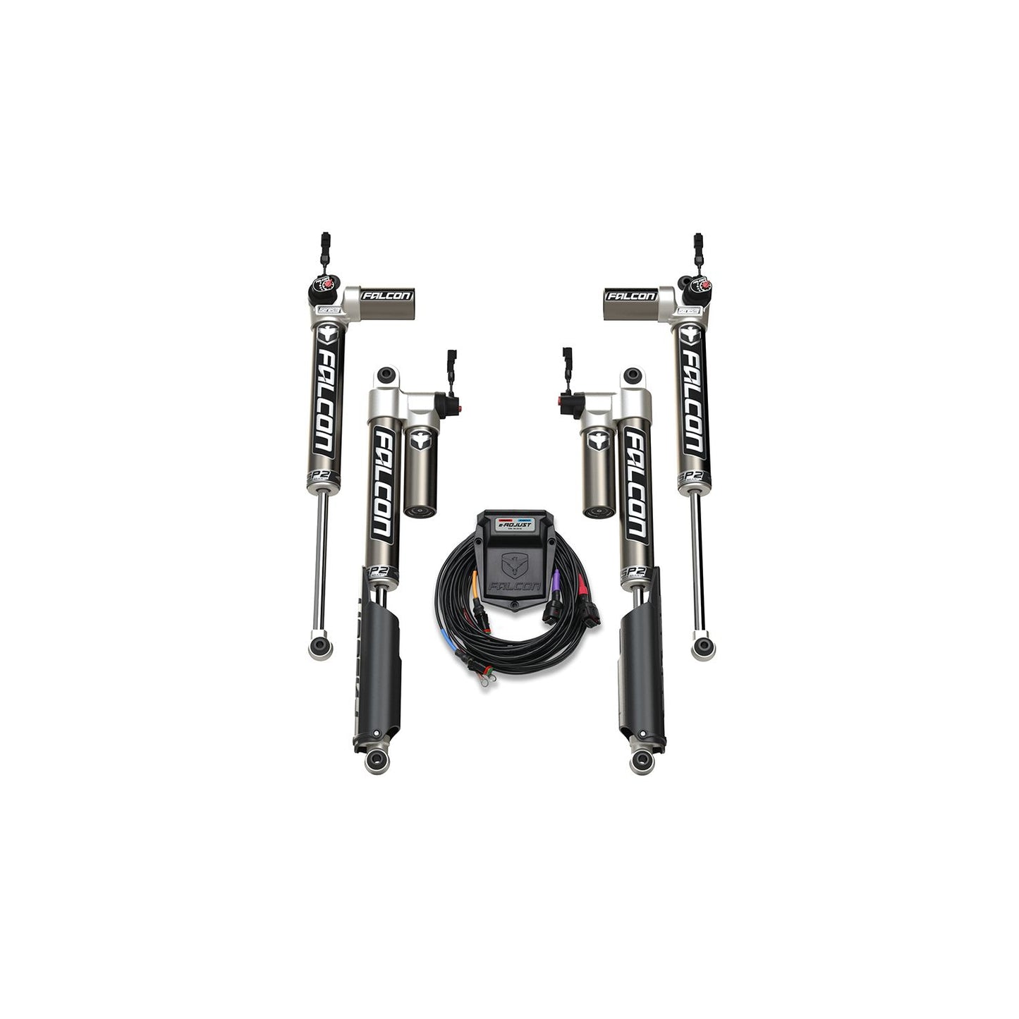 FALCON SHOCKS | 20-Up Jeep Gladiator JT No Mojave EcoDiesel SP2 3.5 e-Adjust Piggyback Shock Kit 2-3.0 Inch Lift Falcon Shocks | 14-03-35-400-152