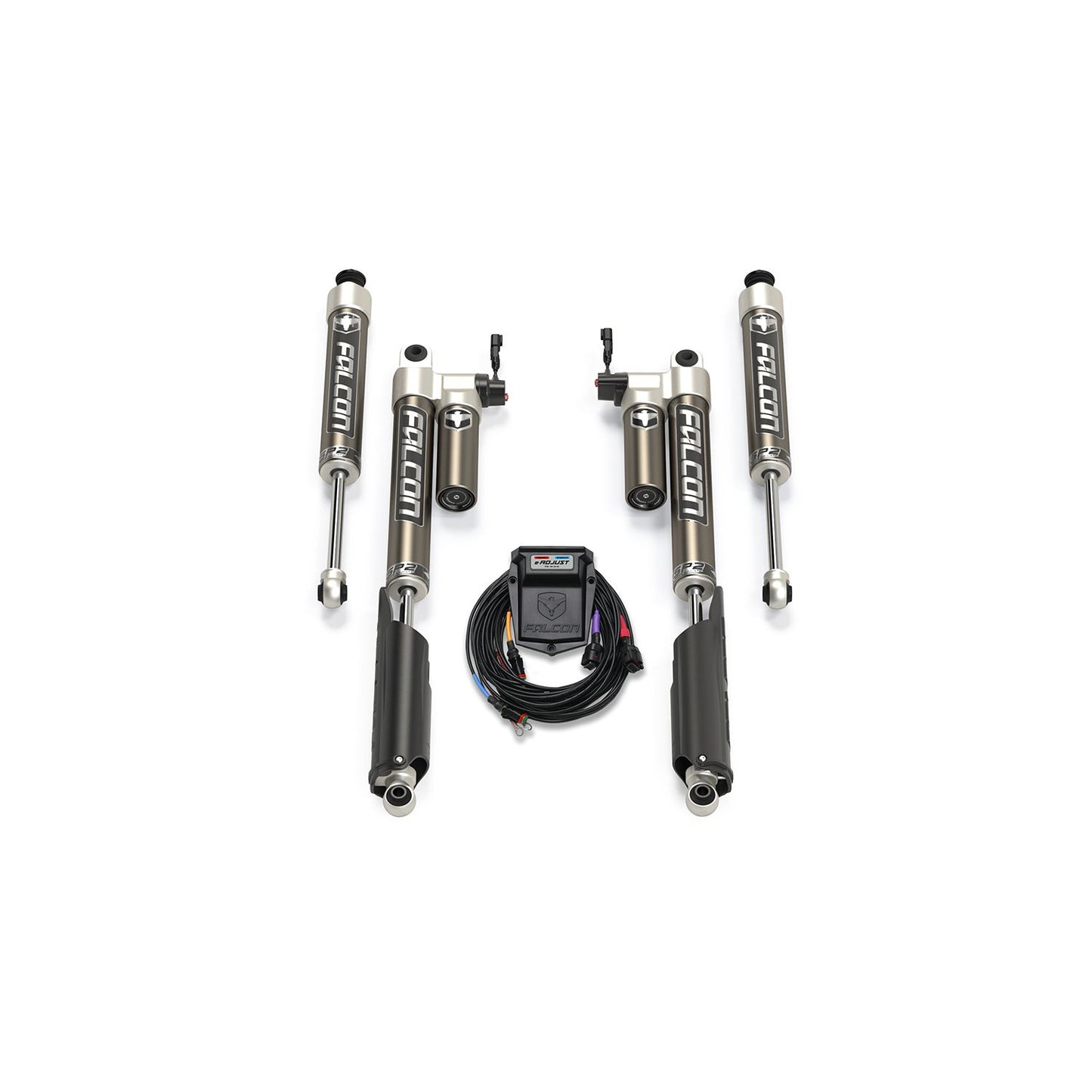 FALCON SHOCKS | 2017+ Ford F-250 4x4Sport e-Tow-Haul Shock Kit 0-2.0 Inch Level Falcon Shocks | 18-04-34-400-002
