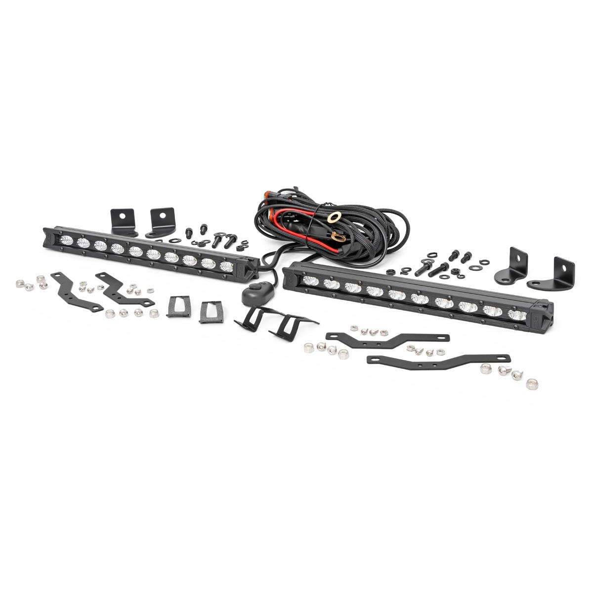 Rough Country LED Light Kit | Grille Mount | 10" Black Slimline Pair | Ford F-150 (18-20) 70808