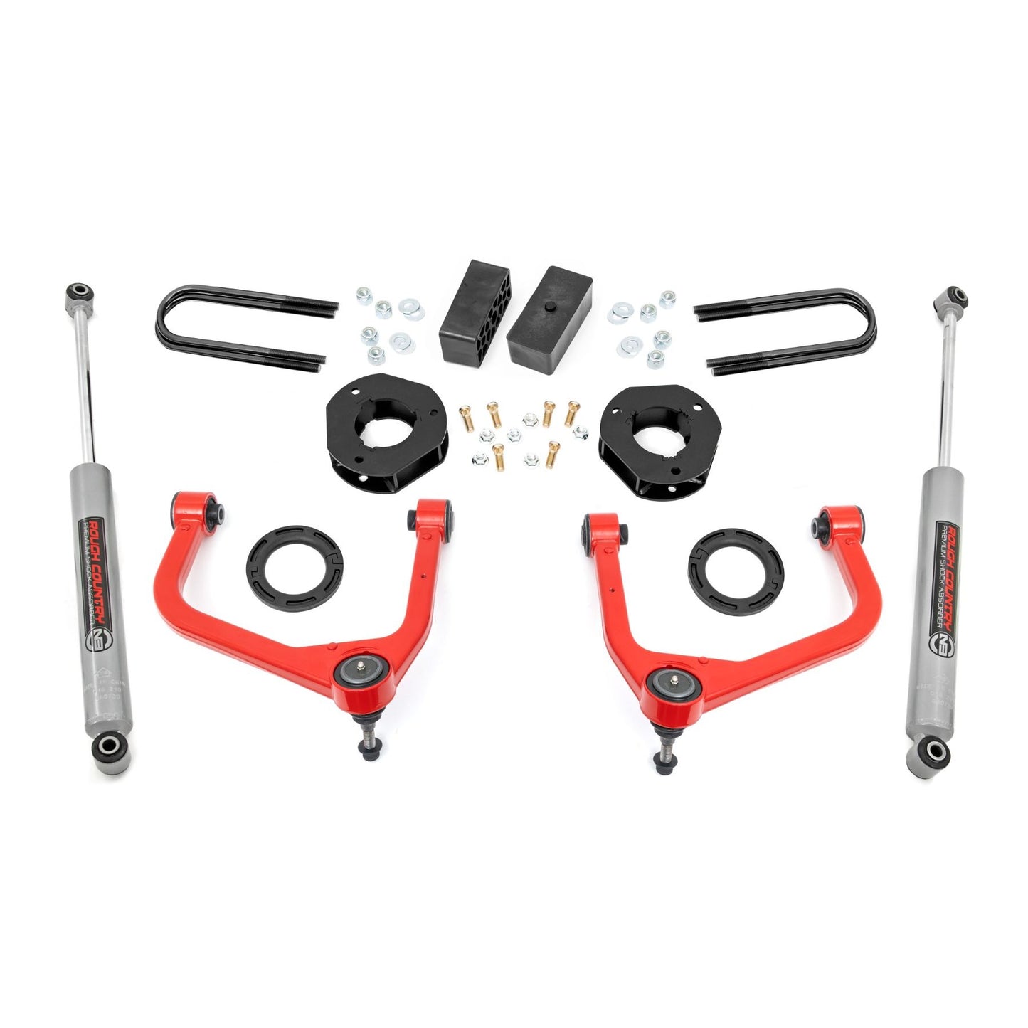 ROUGH COUNTRY 3.5 Inch Lift Kit | Mono Leaf Rear | GMC Sierra 1500 2WD/4WD (2025-2026) | 28830RED_A