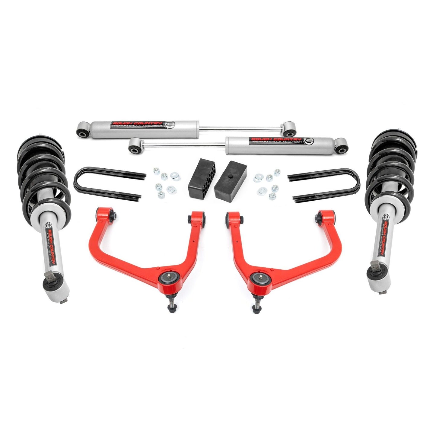 ROUGH COUNTRY 3.5 Inch Lift Kit | Mono Leaf Rear | N3 Struts | GMC Sierra 1500 (25-26) | 28831RED_A
