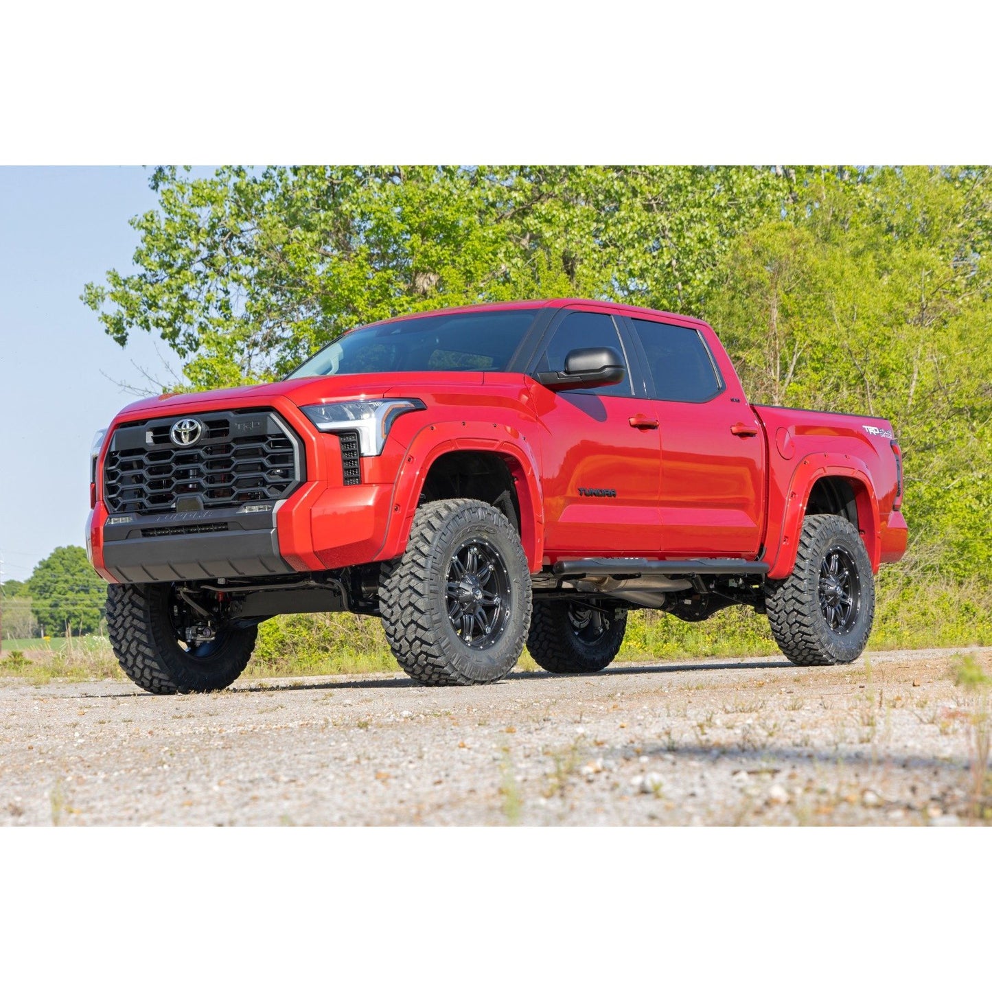 ROUGH COUNTRY Oval Nerf Steps | Crew Cab | Black | Toyota Tundra 2WD/4WD (2022-2025) | 21014