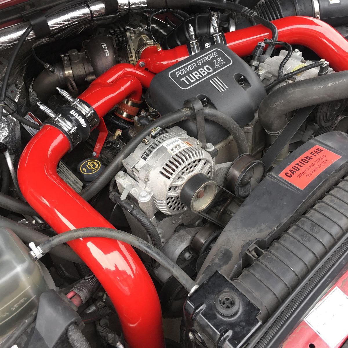 BANKS POWER | Intercooler Upgrade, Includes Boost Tubes (Red Powder-Coated) For 1994-1997 Ford F-250/F-350 7.3L Power Stroke | 25970