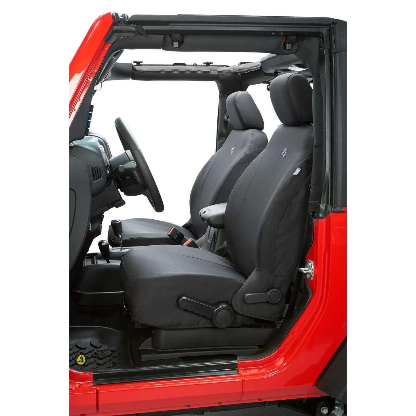 BESTOP | Jeep Gladiator Seat Covers For Jeep 2020-2023 Gladiator 4 Door Front Premium Vinyl Fabric Black Diamond Bestop | 29290-35 installed in Jeep.