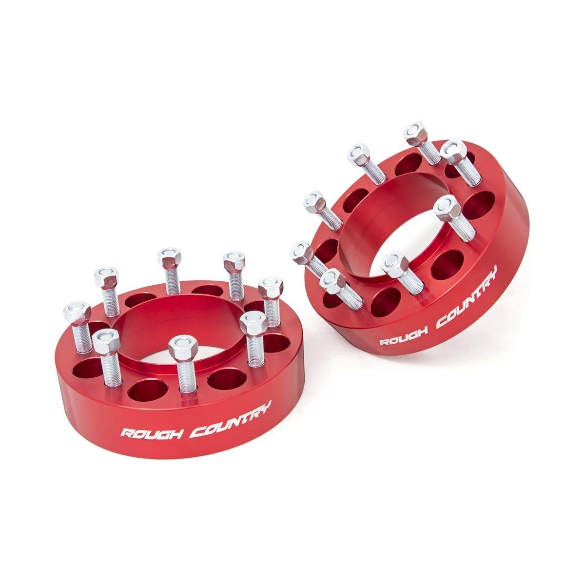 ROUGH COUNTRY 2 Inch Wheel Spacers | 8x170 | Red | Ford F-250/F-350 Super Duty 4WD (03-26) | 1094ARED