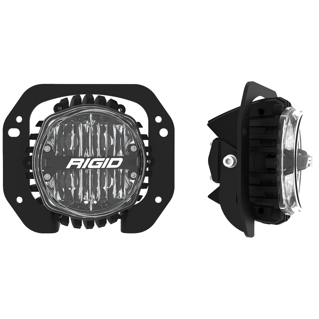 RIGID INDUSTRIES | Jeep JL/Gladiator Bumper Fog Mount Kit For 18-Present Jeep JL Rubicon/Gladiator 1 Piece Plastic With 360-Series 4.0 Inch SAE Yellow Lights RIGID Industries | 37107