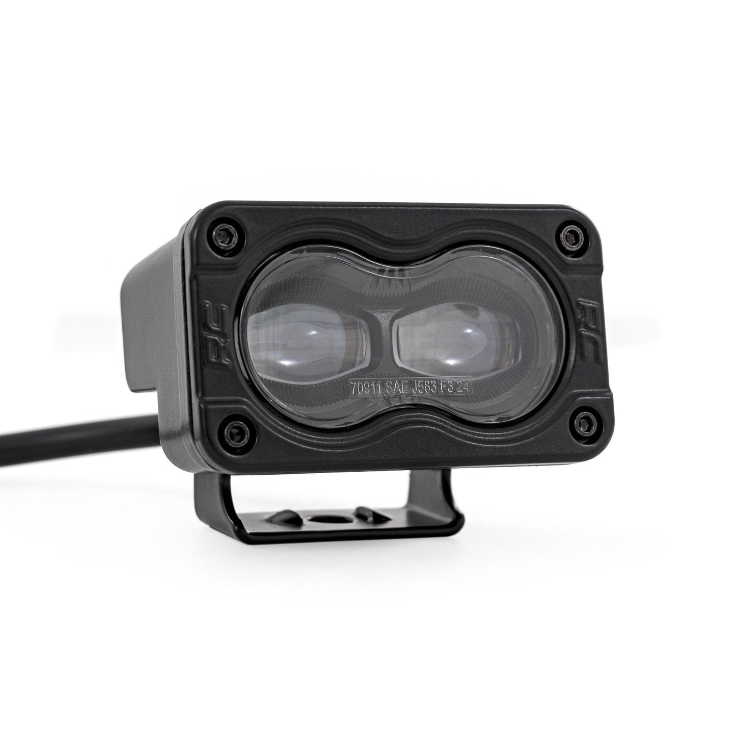 ROUGH COUNTRY 3x1.75 Inch Black Series | Yellow | LED Slim Aux | SAE Fog | Pair | 70911