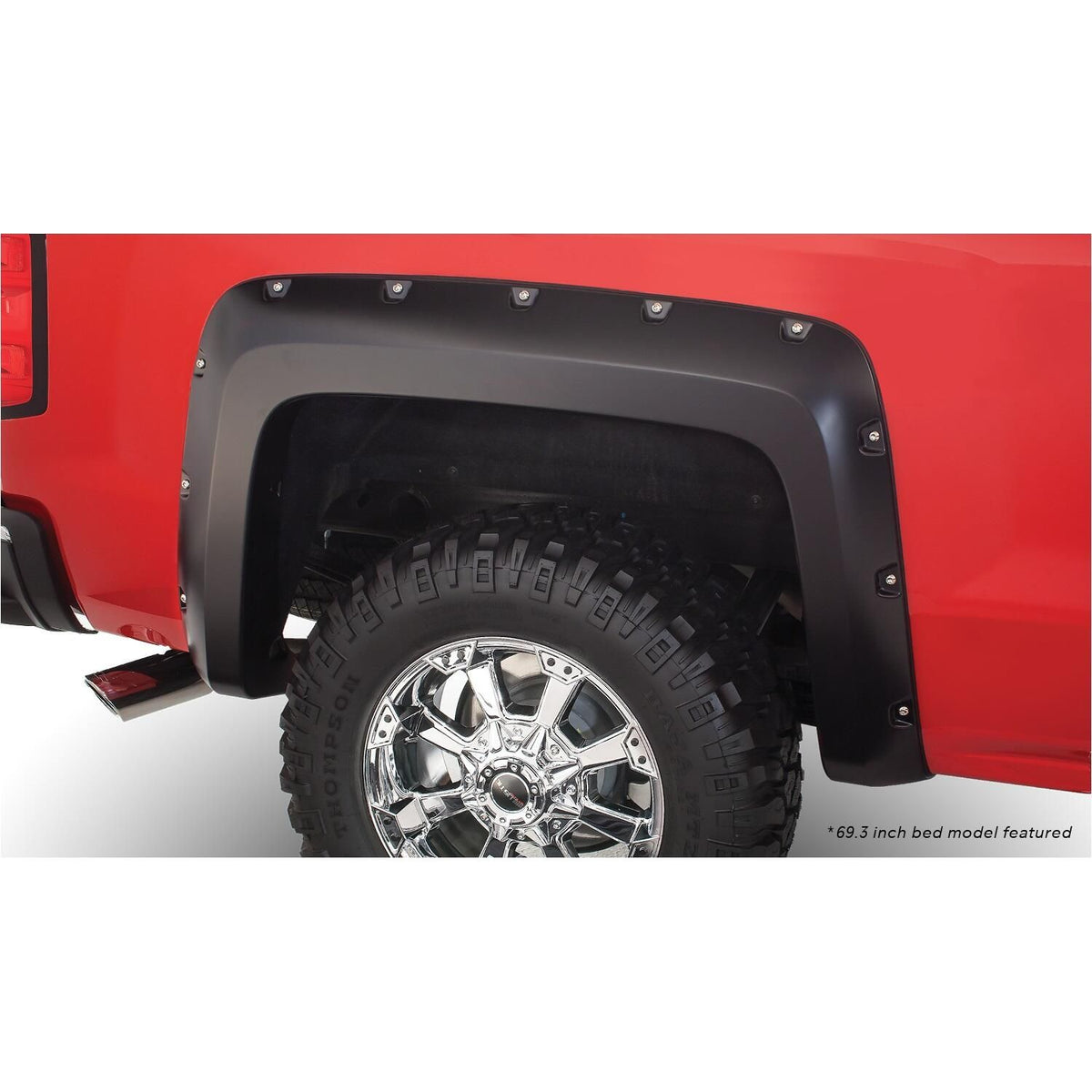 BUSHWACKER | Pocket/Rivet 4-Piece Fender Flare Set | 2014-19 Chevy Silverado 1500 2015-19 Chevy Silverado 3500/2500 | 40957-02