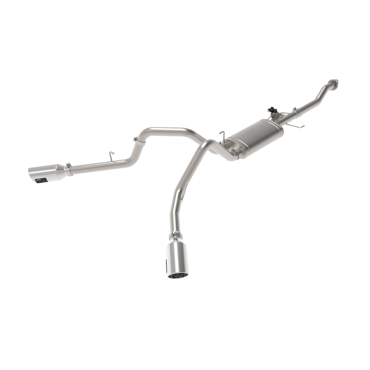 aFe POWER Gemini XV 3 IN 304 Stainless Steel Cat-Back Exhaust System w/ Cut-Out Polished — 49-33123-P