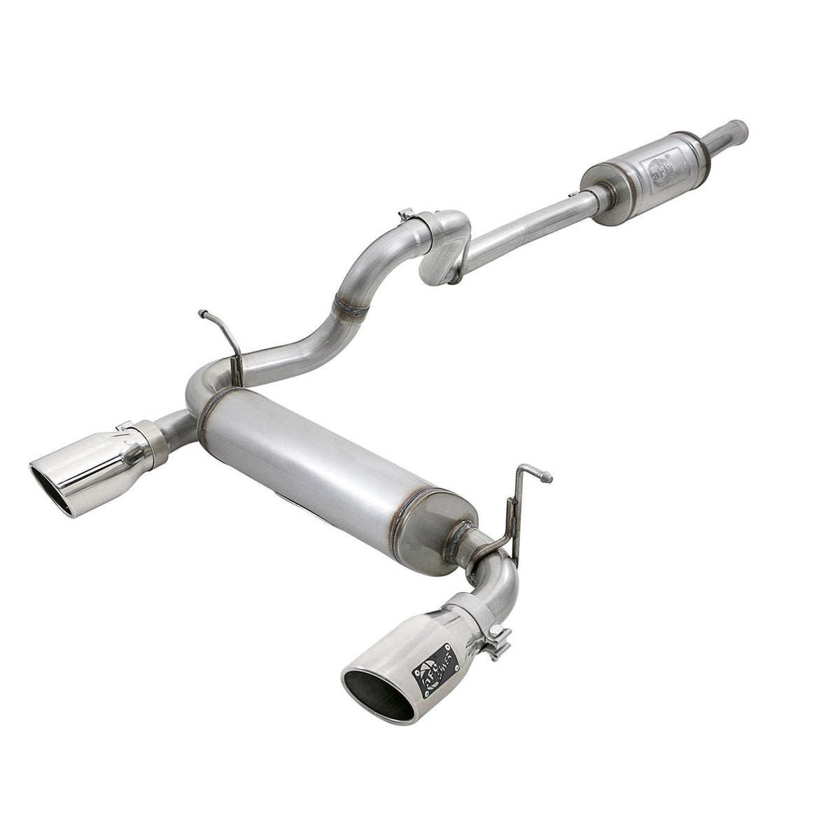 aFe POWER Rebel Series 2-1/2 IN 409 Stainless Steel Cat-Back Exhaust System — 49-48066-P