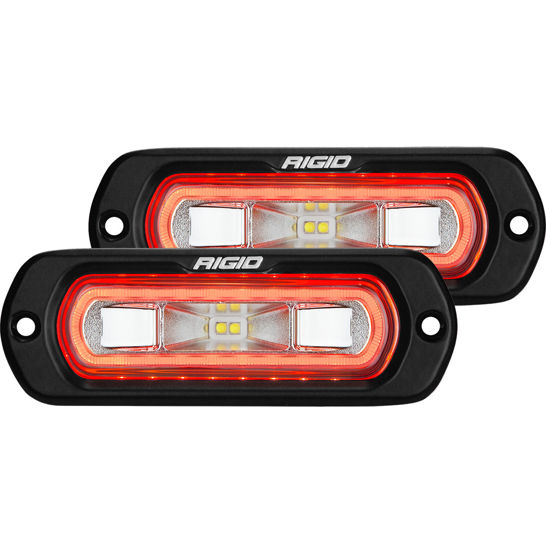 RIGID INDUSTRIES | SR-L Series Off-Road Spreader Pod 3 Wire Flush Mount With Amber Halo Pair RIGID Industries | 53223