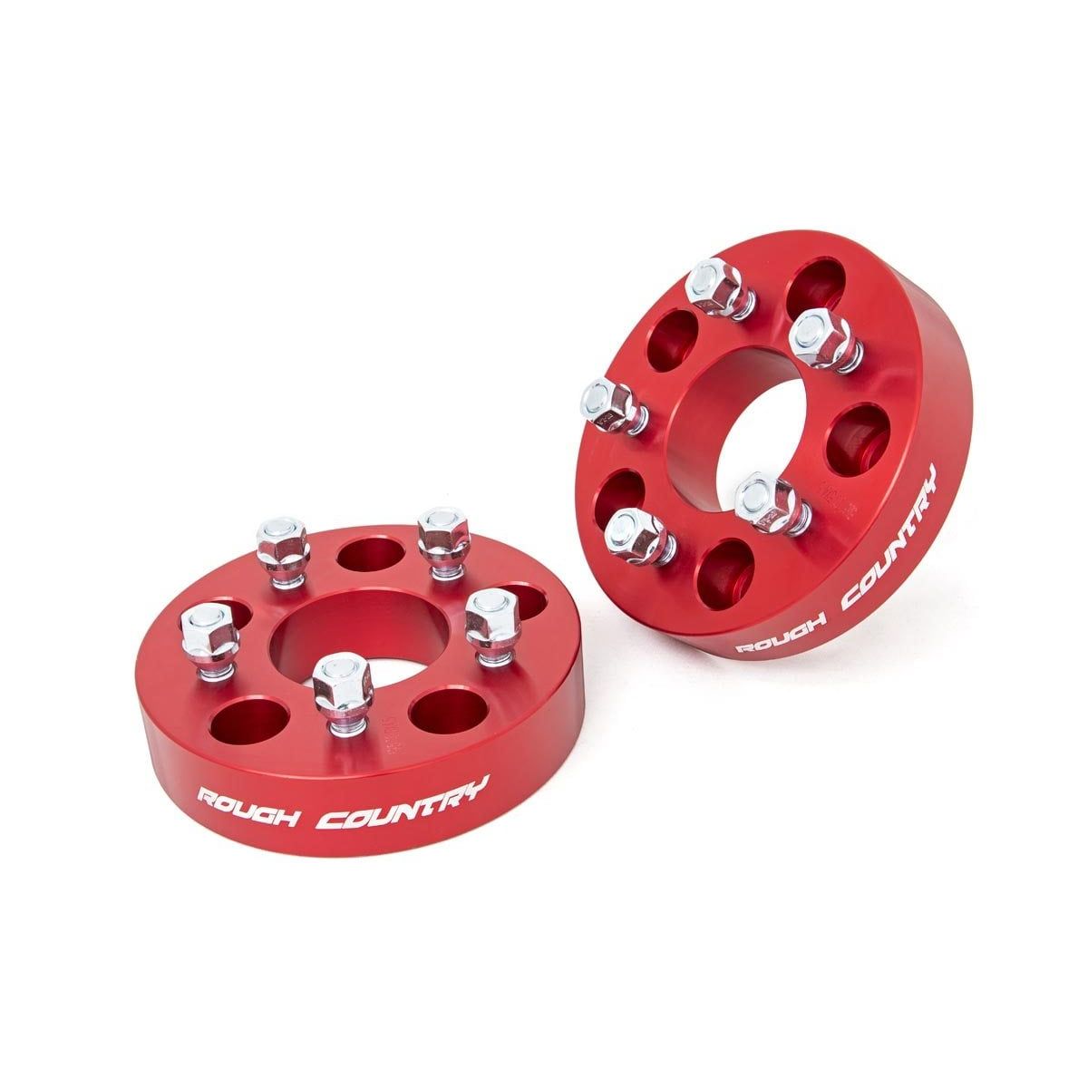 ROUGH COUNTRY 1.5 Inch Wheel Adapters | 5x5 to 5x4.5 | Red | Jeep Wrangler JK/Wrangler Unlimited (07-18) | 1100RED