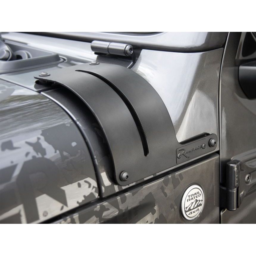 SMITTYBILT | Light Mount Windshield Hinge Bracket Black 07-18 Wrangler JK Smittybilt |7690