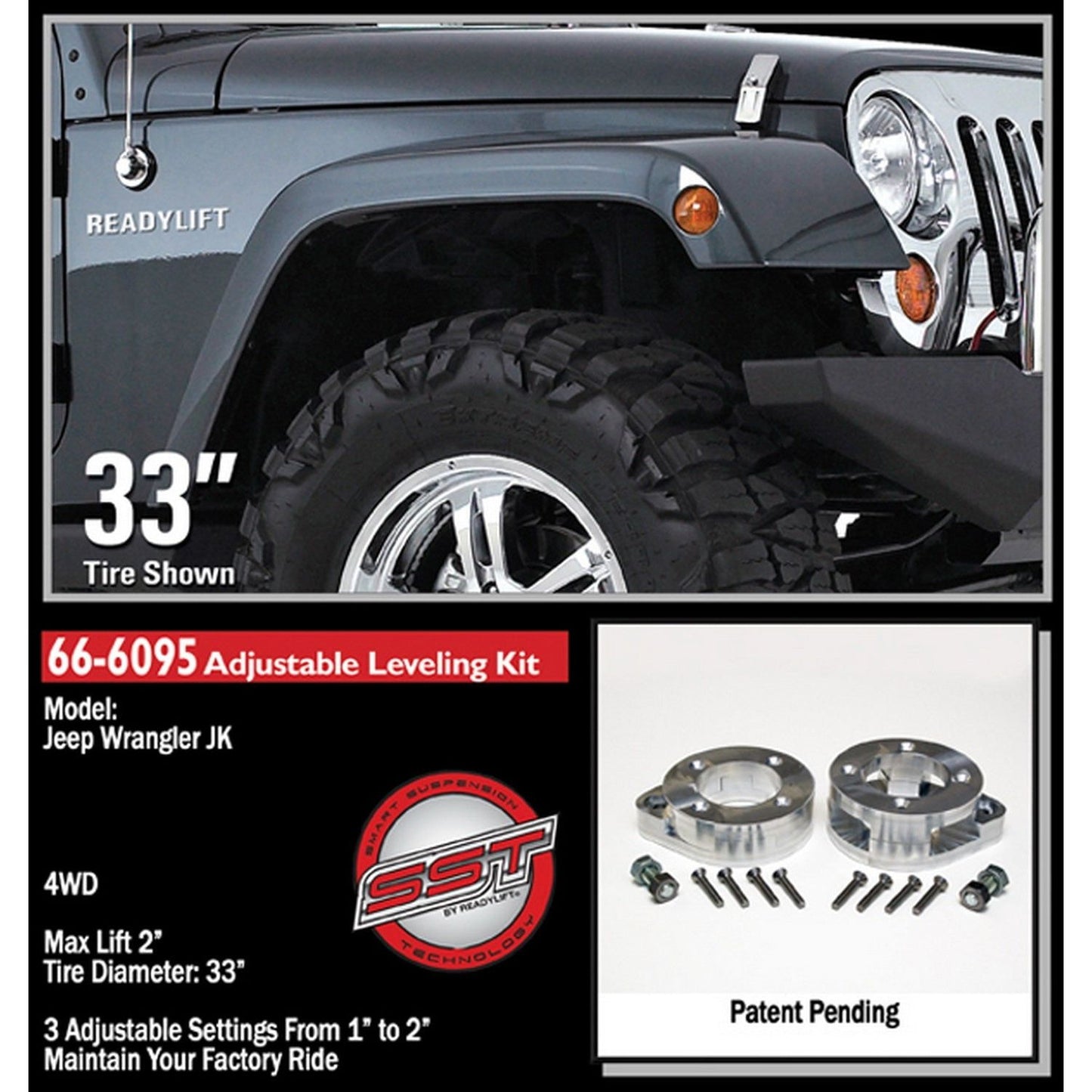 ReadyLIFT 1-2'' Front Leveling Kit (JK) 66-6095