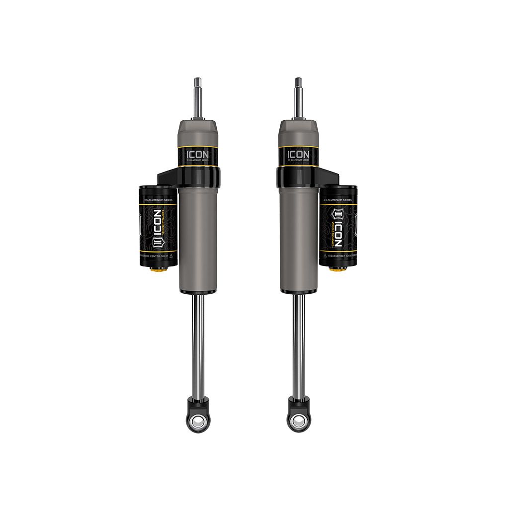 ICON VEHICLE DYNAMICS | 2005-2025 Ford Super Duty 4WD 0-2.5 Inch Lift Front. V.S. 2.5 Aluminum Series Shock Absorbers Piggyback Reservoir Pair Icon Vehicle Dynamics | 67700P