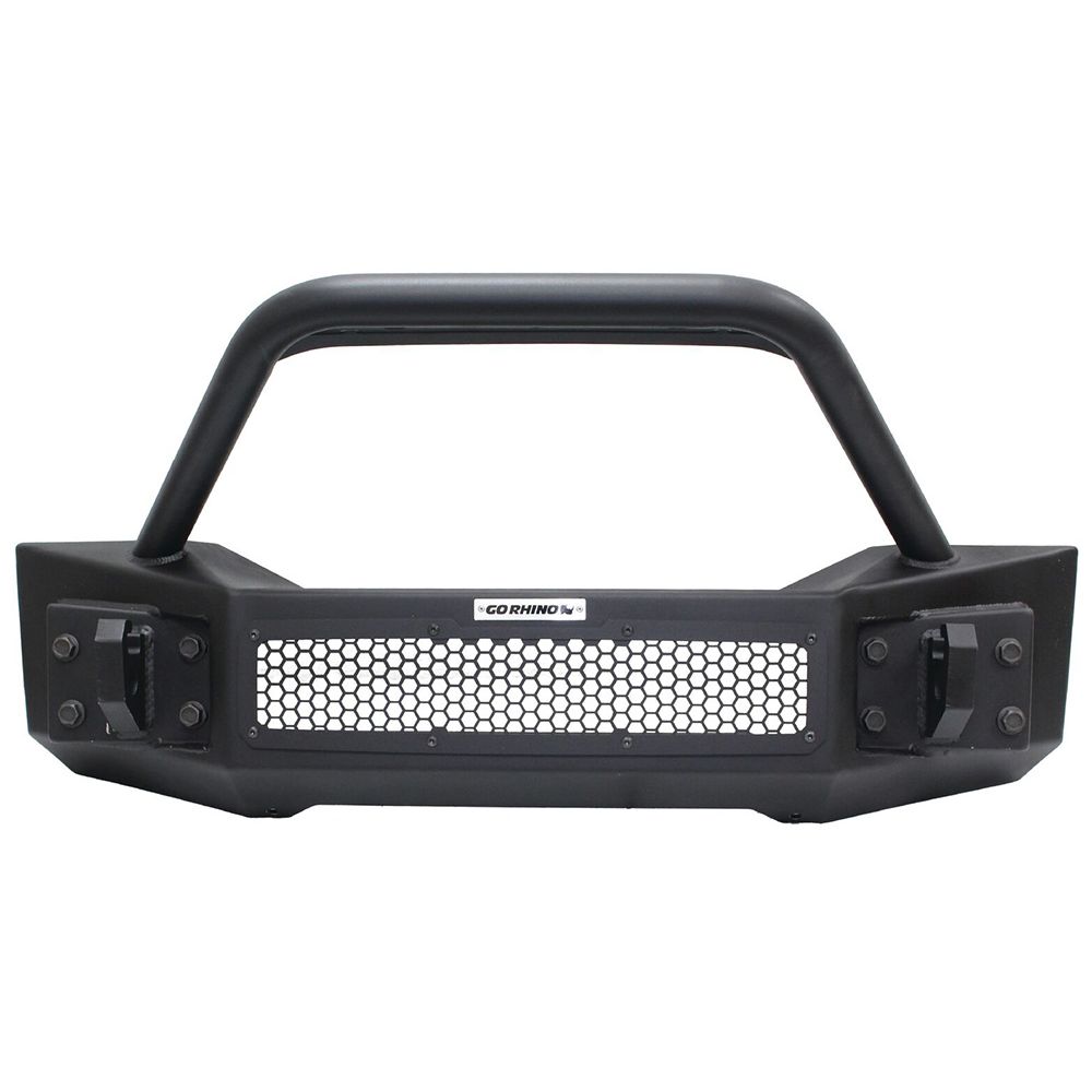 Go Rhino | Rockline Stubby Front Winch Bumper | 2007-2018 Jeep Wrangler JK, 2018-2026 Wrangler JL, 2020-2026 Gladiator