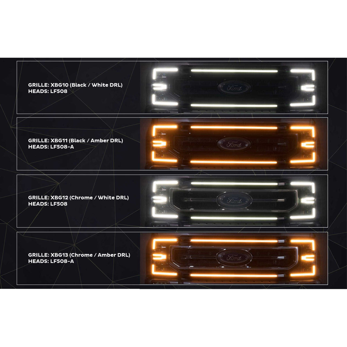 Morimoto XBG LED Grille: Ford Super Duty (20-22 / Black / White DRL) product image 4