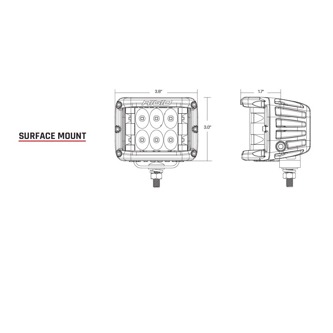 RIGID INDUSTRIES | Spot Surface Mount White Housing Pair D-SS Pro RIGID Industries | 862213