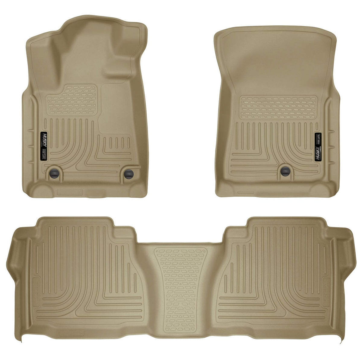 HUSKY LINERS | Weatherbeater Front & 2nd Seat Floor Liners (Footwell Coverage) For 07-11 Tundra Tan | HUS98583