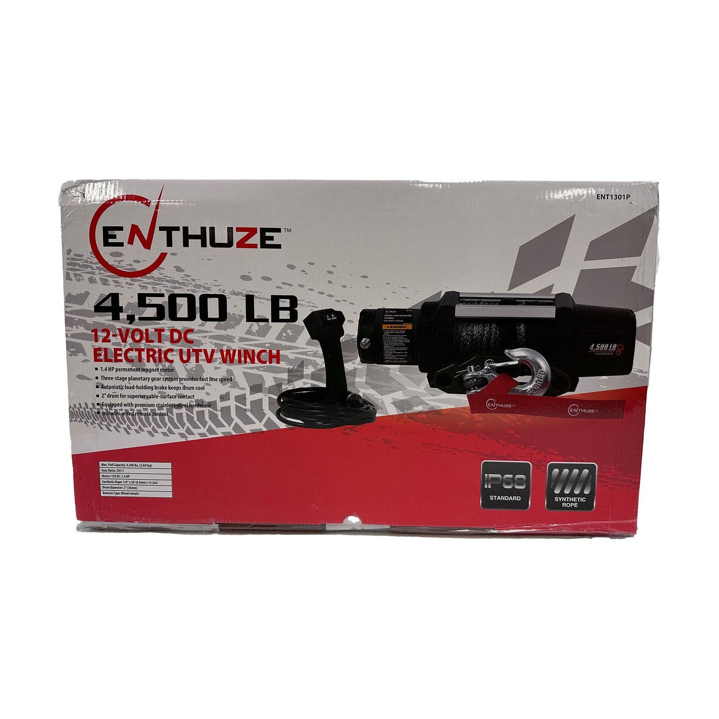 ENTHUZE| 4500Lb Atv/Utv Winch, Synthetic Rope |ACTENT1301P