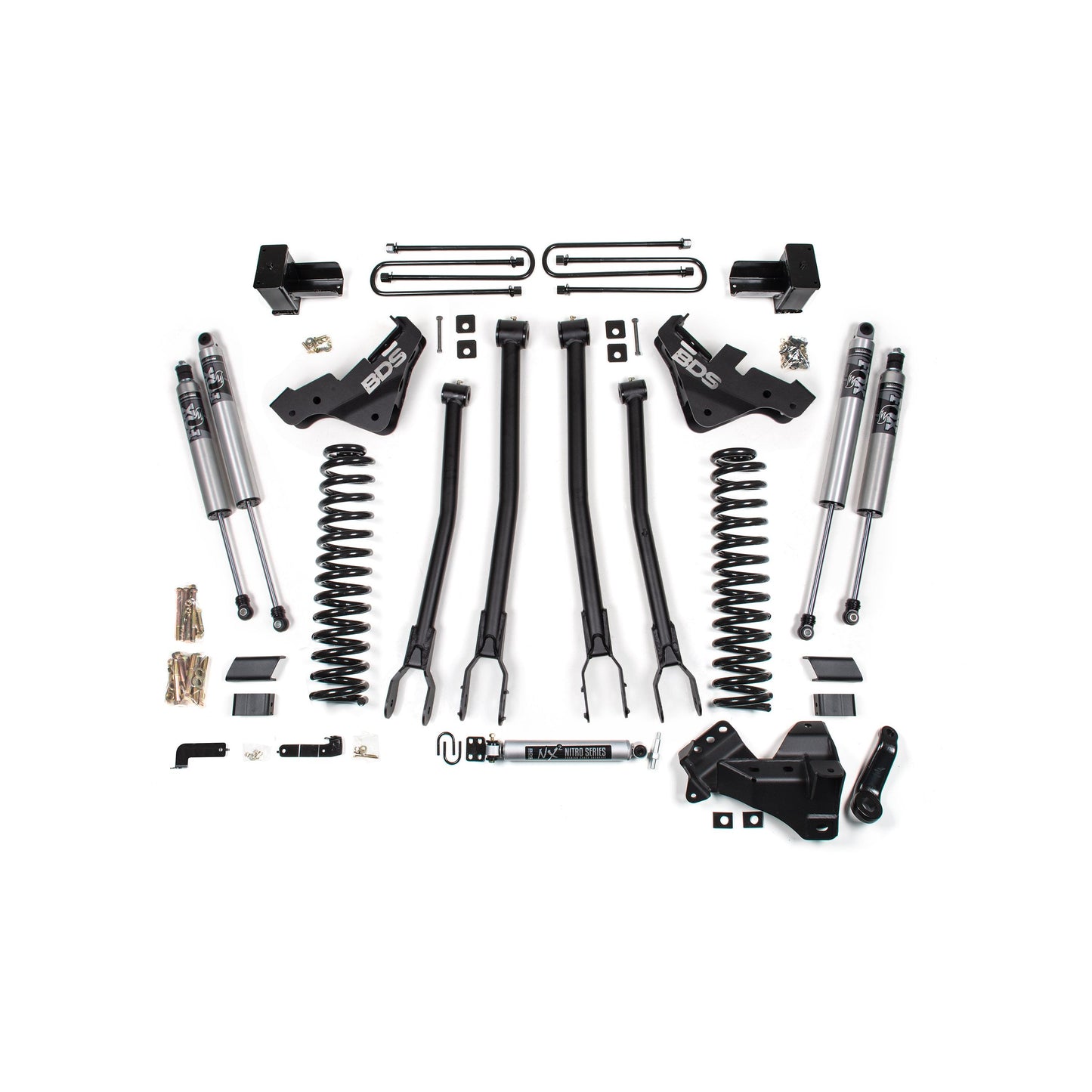BDS Suspension 5-inch 4-Link Lift Kit with Nx2 Shocks for 23-26 F-250/F-350 Super Duty Gas