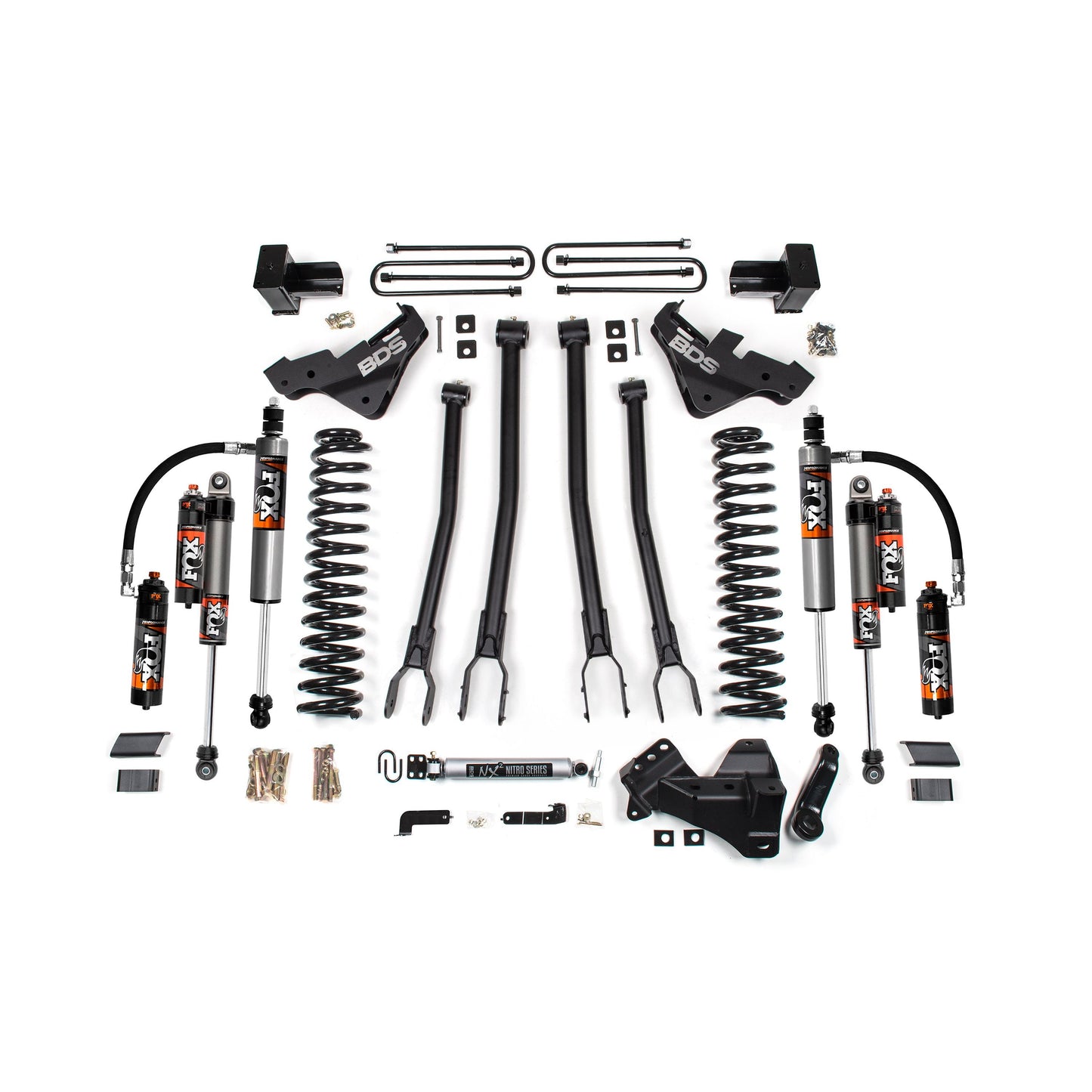 BDS Suspension 5-inch 4-Link Lift Kit with Fox 2.5 Shocks for 23-26 Super Duty Dually Diesel