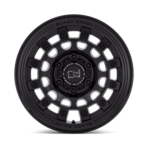 Black Rhino FUJI Matte Black wheel with an industrial motorsport design for off-road vehicles.