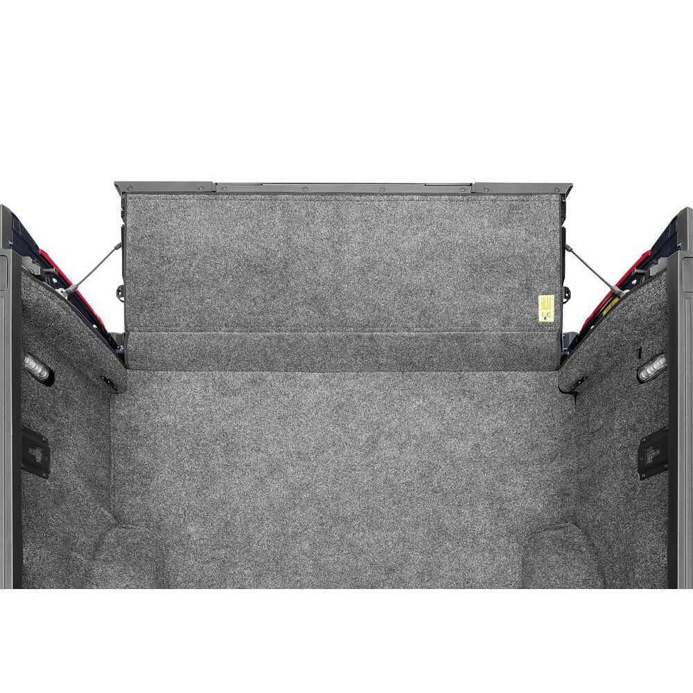 BedRug 2015-2025 Ford F-150 8' Bed Liner w/ Tailgate Mat - Charcoal (BRQ15LBK) view of interior fit.
