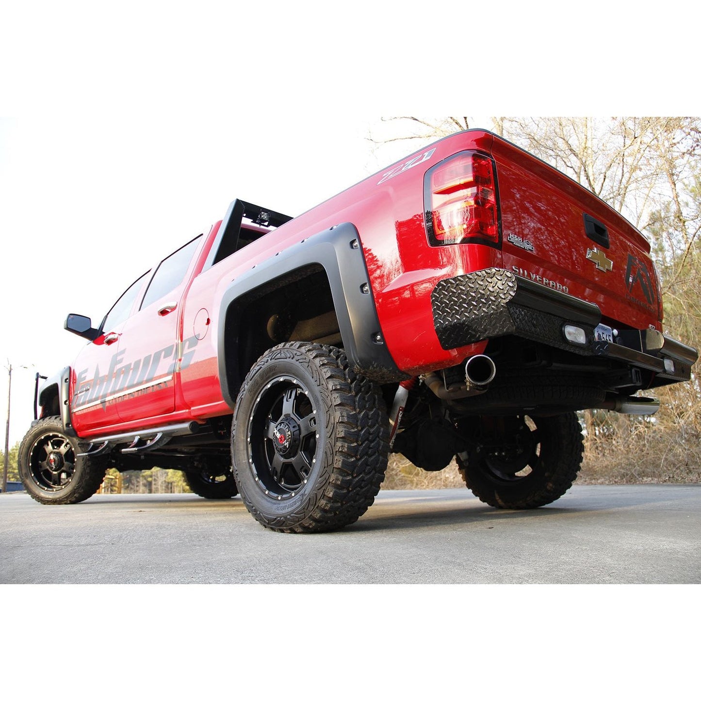 Fab Fours Black Steel Ranch Rear Bumper 2 Stage Black Powder Coated l CH99-T1250-1