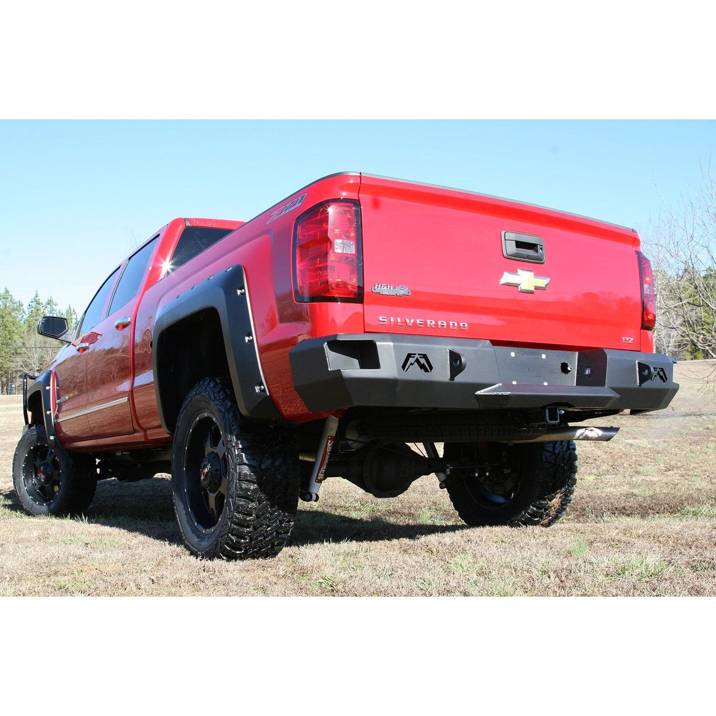 Fab Fours Heavy Duty Rear Bumper 2 Stage Black Powder Coated Incl. 0.75 in. D-Ring Mount l CS14-W3150-1