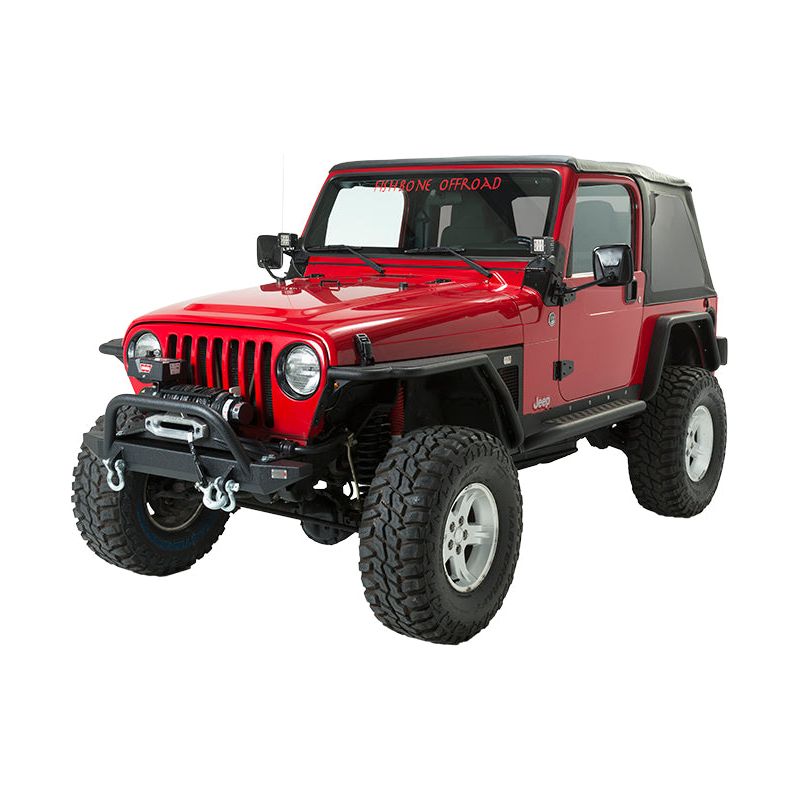 Fishbone Offroad | Jeep TJ Front Bumper W/Winch Guard 97-06 Wrangler TJ Rubicon and Unlimited Steel Black Textured Powdercoat Piranha Series Fishbone Offroad | FB22049