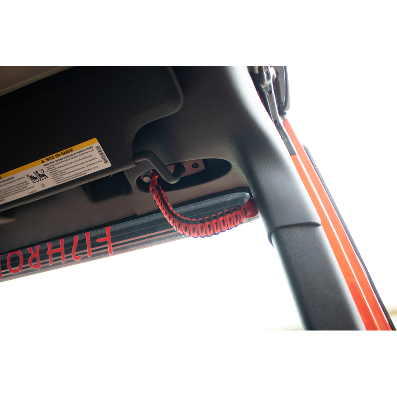 Fishbone Offroad | Paracord Grab Handles for A Pillar Sound Bar 07-18 Wrangler JK Red Fishbone Offroad | FB55285