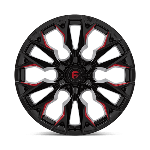 FUEL D823 FLAME Gloss Black Mill W/ Candy Red