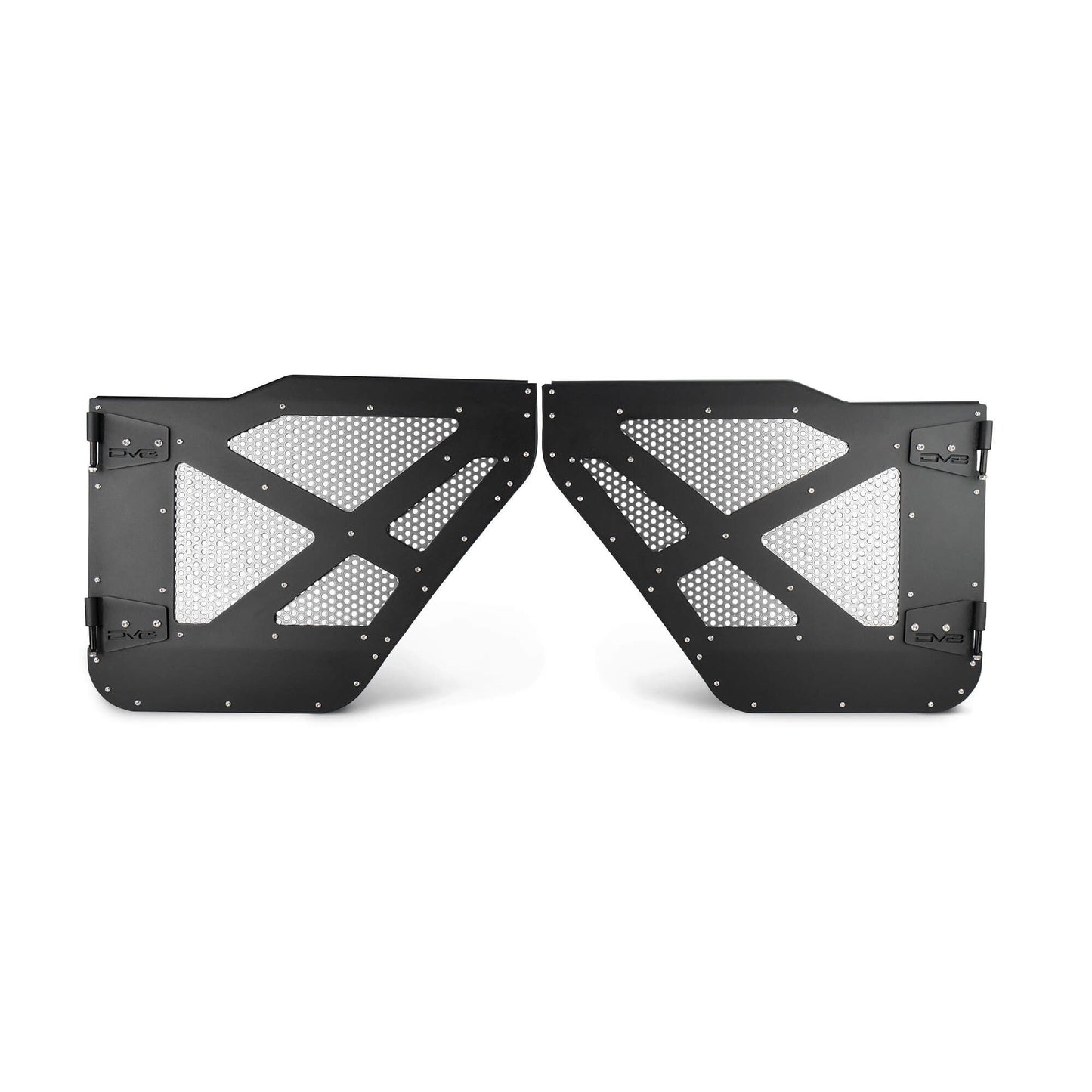 DV8 OFF-ROAD | 2018 2025 Jeep Gladiator JT WranglerJLU Rear Half Doors With Alum Mesh | HDJL-01R