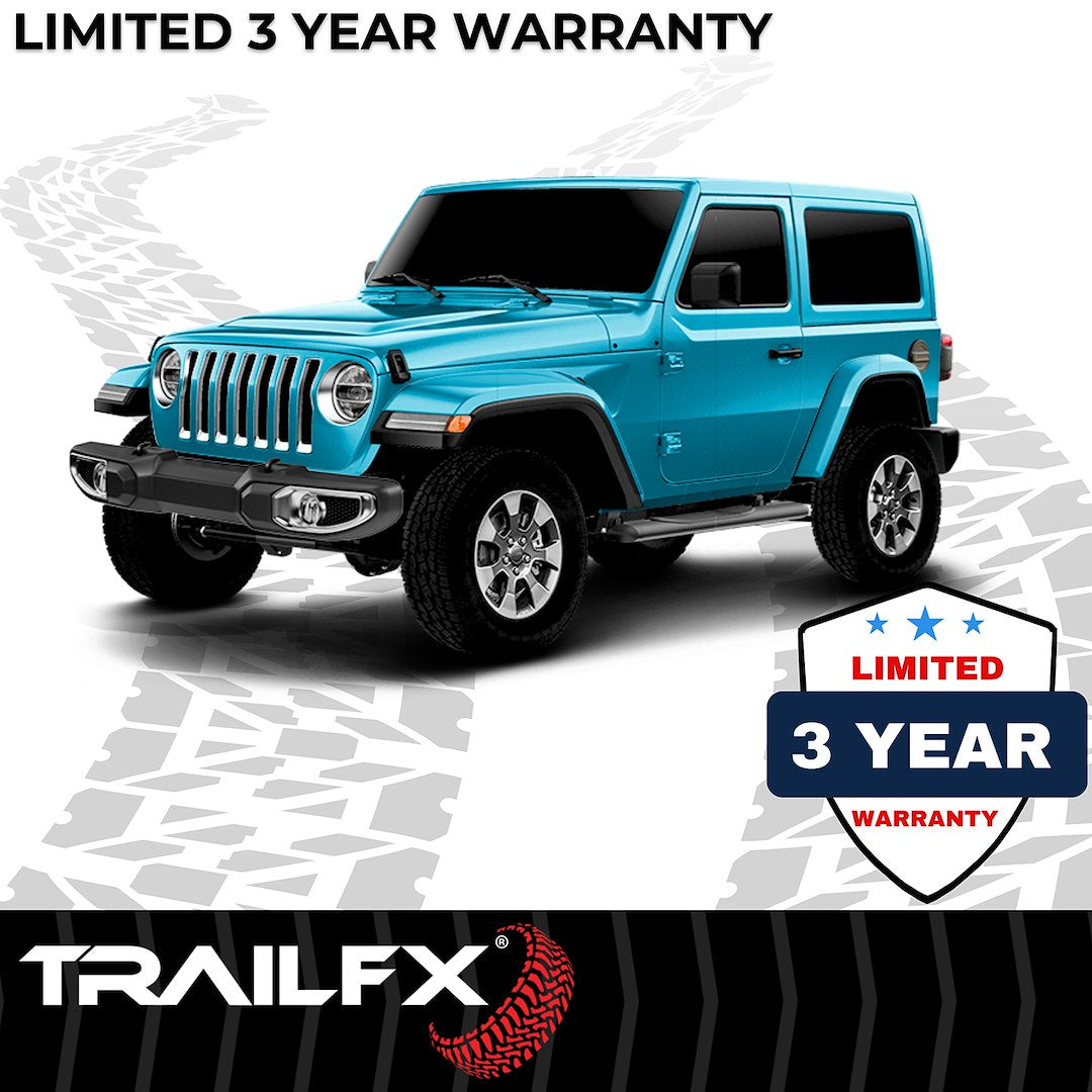 TrailFX 2018–2025 4" Oval Straight Step Bar For Jeep Wrangler JL 2 Dr- Black (A1546T) - product image 8
