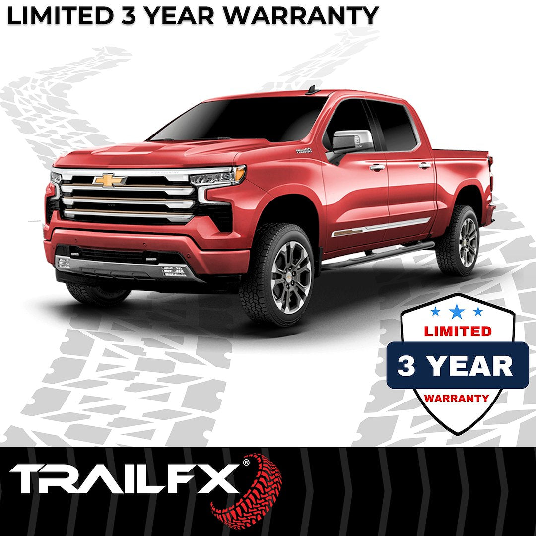 TrailFX 2007–2018 3" Round Step Bar For GM Silverado/Sierra Crew- Black (A0034B) - product image 7