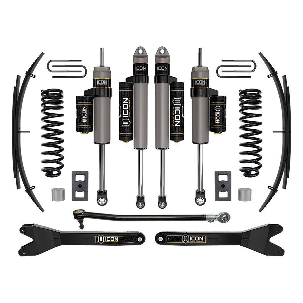 ICON VEHICLE DYNAMICS | 2023-2025 Ford F-250/F-350 Super Duty 4WD Gas 2.5 Inch Lift Stage 3 Suspension System W/ Radius Arms And Expansion Packs Icon Vehicle Dynamics | K65897RL