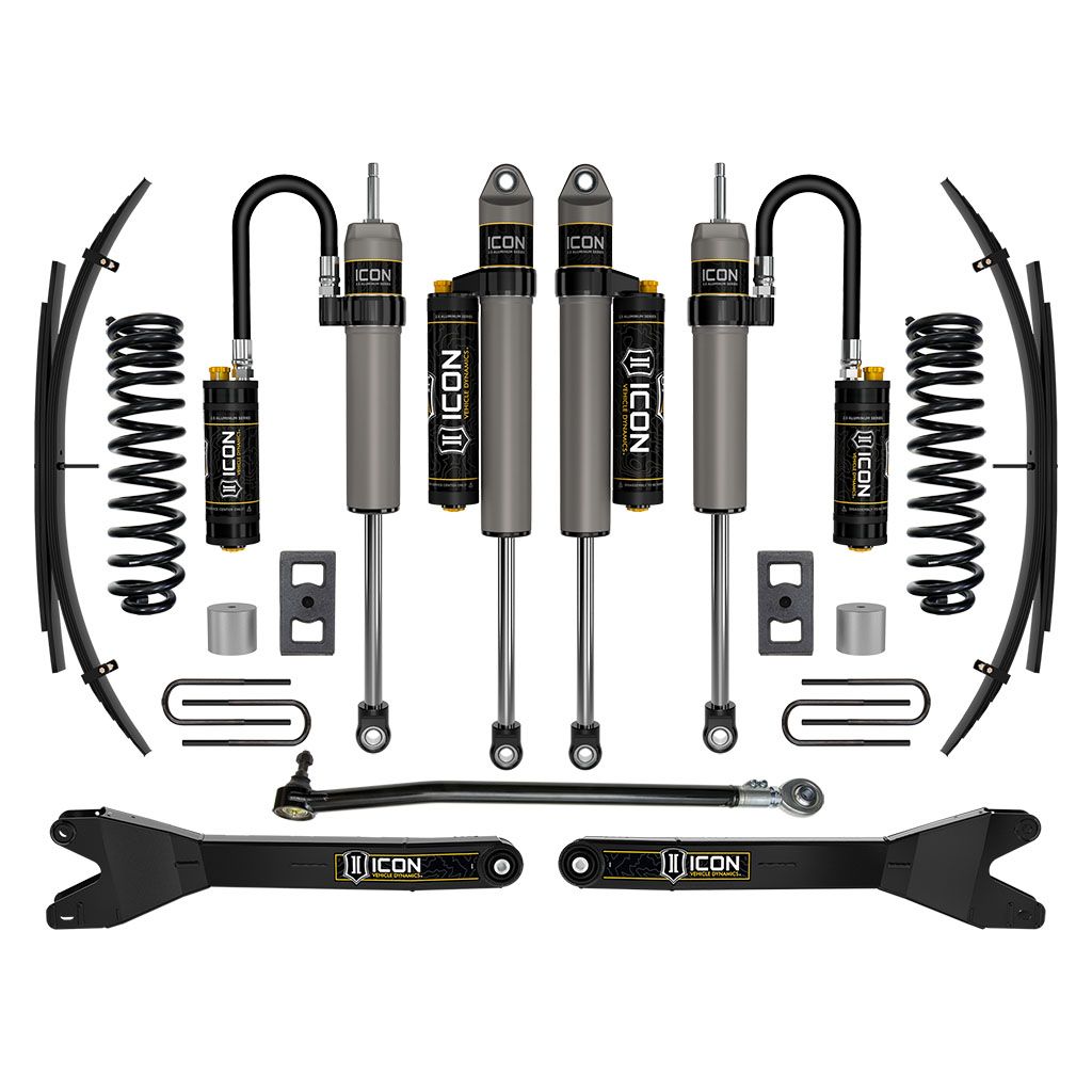 ICON VEHICLE DYNAMICS | 2023-2025 Ford F-250/F-350 Super Duty 4WD Gas 2.5 Inch Lift Stage 4 Suspension System W/ Radius Arms And Expansion Packs Icon Vehicle Dynamics | K65898RL