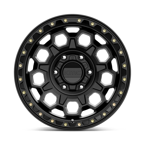 KMC KM545 TREK Satin Black wheel showcasing rugged design and off-road capabilities.