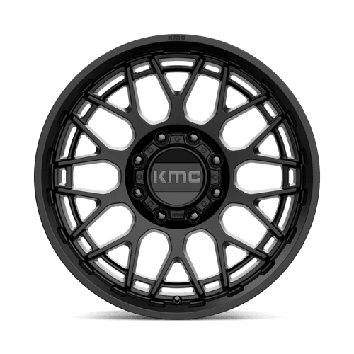 KMC KM722 TECHNIC Satin Black wheel showcasing a sleek, high-performance design for trucks and SUVs.