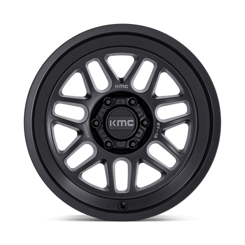 KMC KM725 TERRA Satin Black wheel with rugged design, ideal for off-road vehicles and aggressive styling.