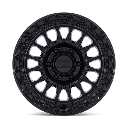 KMC KM552 IMS Matte Black W/ Gloss Black Lip wheel showcasing aggressive design and durability for off-road vehicles.