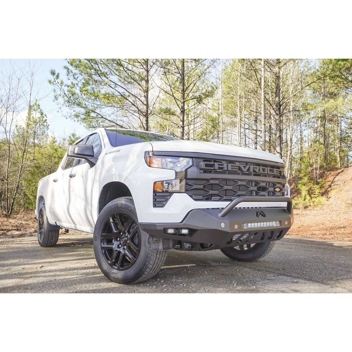 Fab Fours Vengeance Front Bumper w/Pre-Runner Guard Black For Mount LED Cube Lights l CS22-D5662-1
