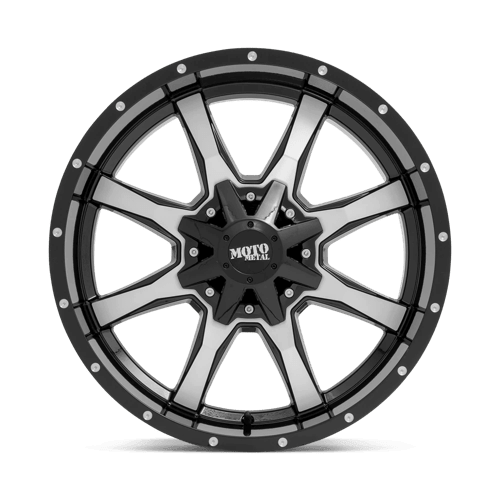 Moto Metal MO970 Gloss Black W/ Machined Face off-road wheel with aggressive styling and durable design.