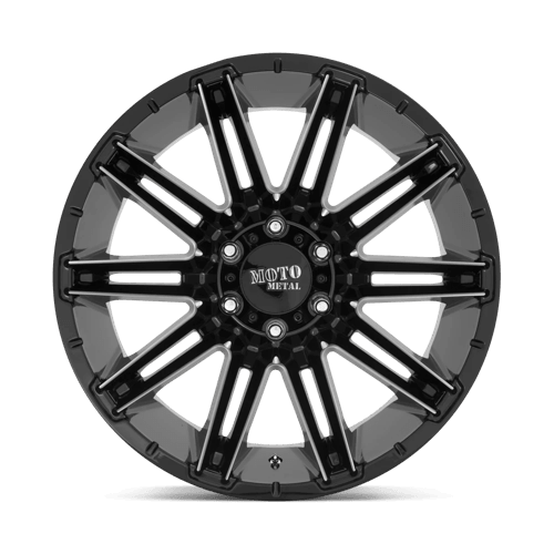 Moto Metal MO998 KRAKEN Gloss Black Milled wheel showcasing its aggressive split-spoke design and durable finish.
